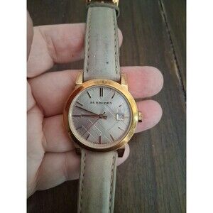 Burberry Classic Rose-Tone Swiss Watch BU9109 Not Working Inscribed "Happily .."